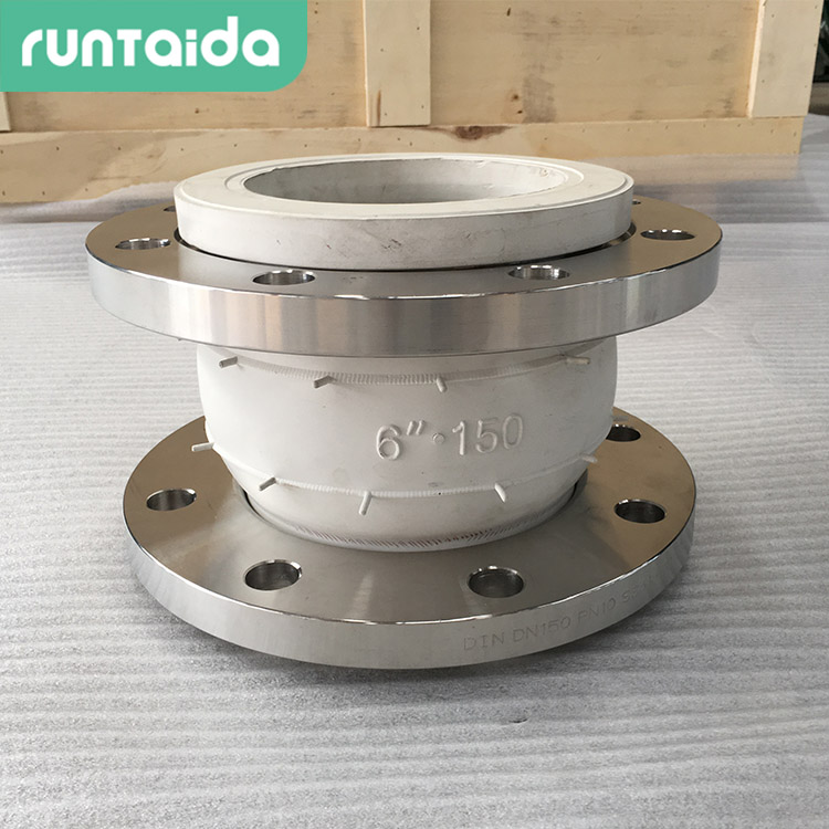 潤泰達-白色食品級橡膠伸(shēn)縮接(jiē)頭衛生級橡膠軟接頭橡膠膨脹節